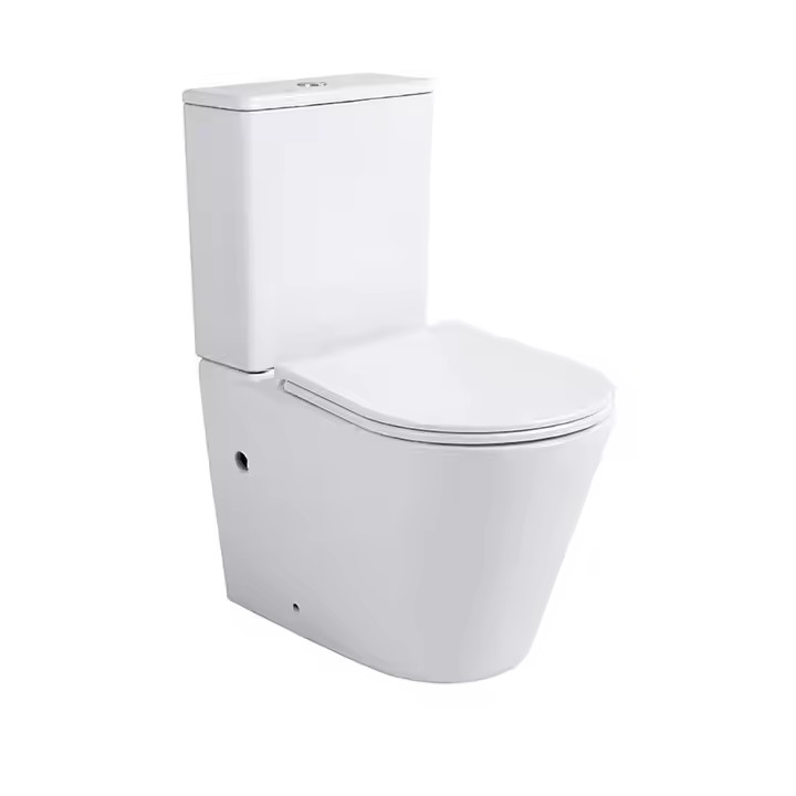 China Short Projection Square Toilet Ceramic Floor Standing WC P-trap Two Piece Toilet
