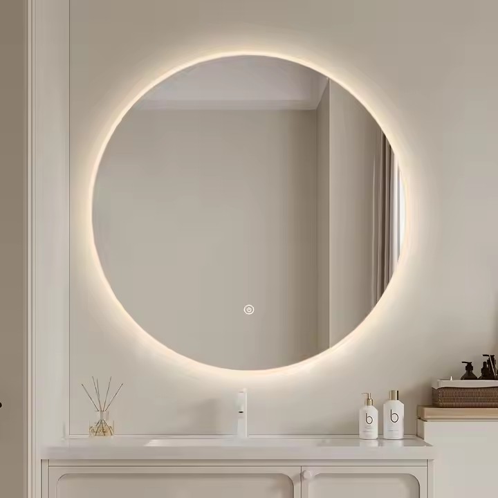 Luxurious decorative bathroom dressing table wall-mounted LED mirror bathroom accessories