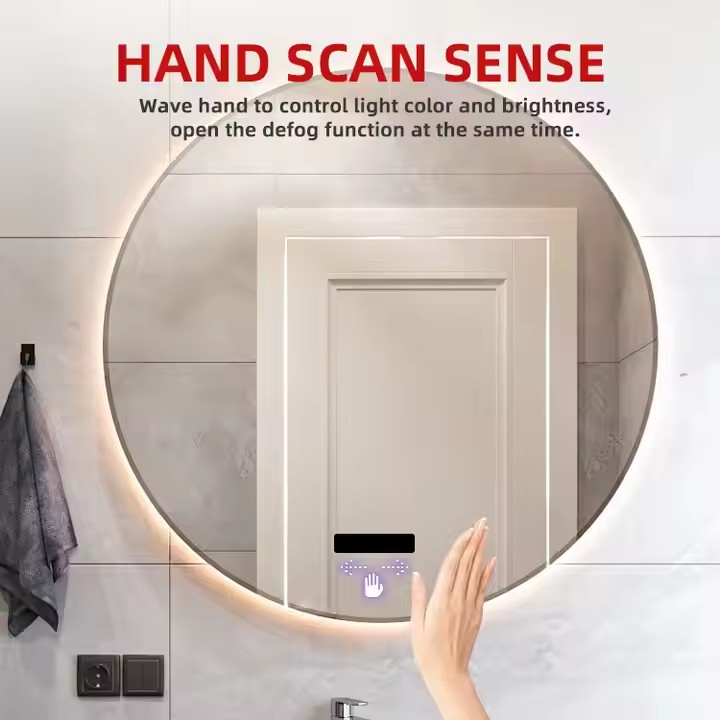 Luxurious decorative bathroom dressing table wall-mounted LED mirror bathroom accessories