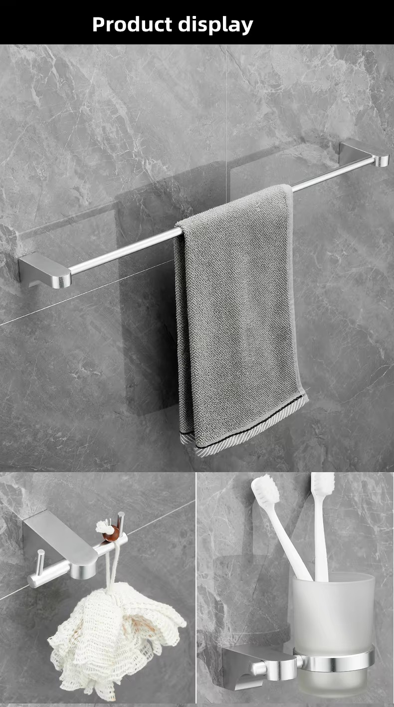 Six piece paper toothbrush cup holder, aluminum metal shelf, storage rack, bathroom accessories